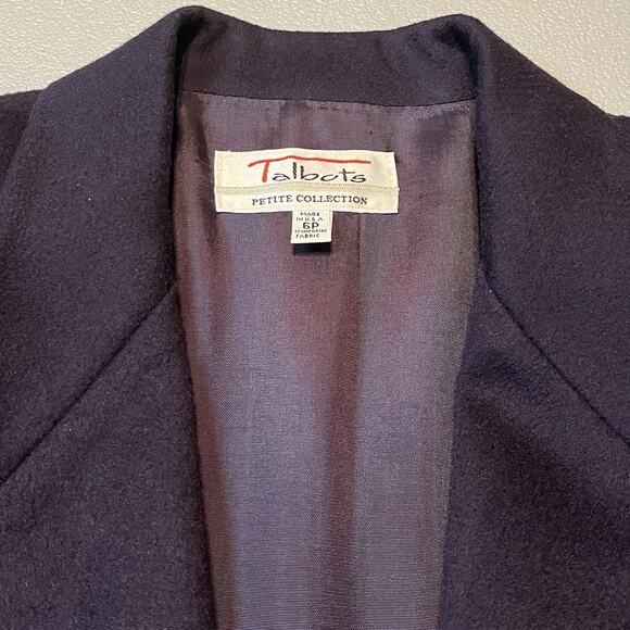Vtg Talbots Petites Size 6P Cashmere Wool Blazer Jacket Purple Button Academia - Picture 1 of 10